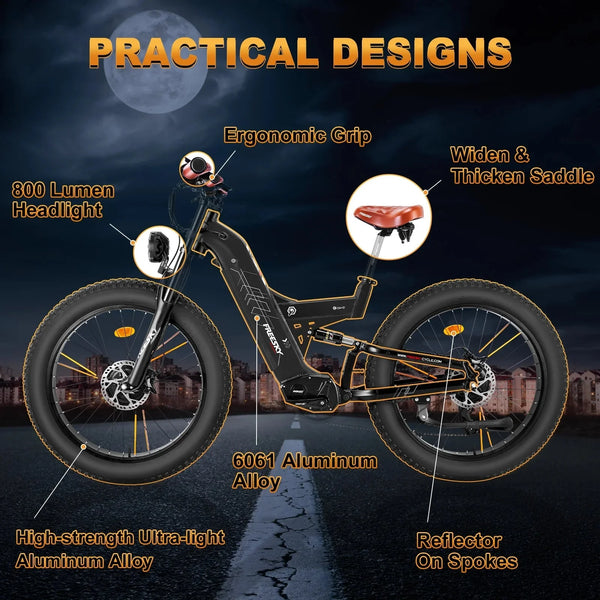 FREESKY Warrior M-530 1000 w Mountain Ebike 4 Fat Tire Electric Fat Tire Mountain eBike
